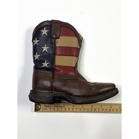 Durango Western Boots Kids 12M Brown America USA Flag Cowboy BT245 - Picture 8 of 16